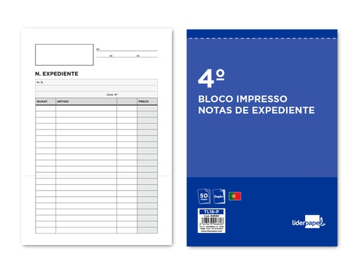 [TL16-P] TALONARIO LIDERPAPEL NOTAS DE EXPEDIENTE CUARTO DUPLO TEXTO EN PORTUGUES