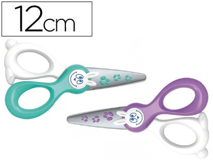 [137702] TIJERA ESCOLAR MAPED KIDI-CUT 12 CM ESPECIAL PARA INFANTIL CORTA PAPEL PLASTILINA GOMA EVA