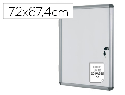 [VT620109150] VITRINA DE ANUNCIOS BI-OFFICE FONDO MAGNETICO EXTRAPLANA DE INTERIOR 720X674 MM