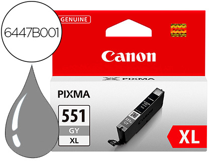 [6447B001] INK-JET CANON 551 XL PIXMA IP7250 / MG5450 / MG6350 GRIS