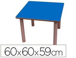 [600550.60-3] MESA MADERA MOBETUC T3 CUADRADA CON TAPA LAMINADA HAYA 60X60 CM