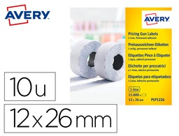 [PLP1226] ETIQUETA AVERY 1 LINEA ADHESIVO PERMANENTE 26X12 MM BLANCA ROLLO DE 1500 UNIDADES CAJA DE 10 UNIDADES