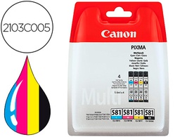 [2103C005] INK-JET CANON CLI 581 PIXMA TR8550 / TS6250 / TS8250 / TS9150 / TS9550 PACK 4 NEGRO AMARILLO CIAN MAGENTA 5,6 ML