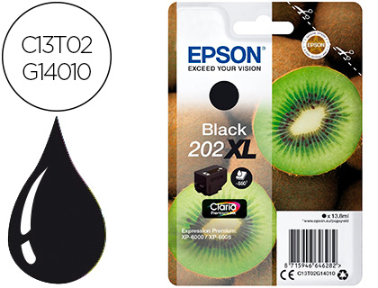 [C13T02G14010] INK-JET EPSON 202 XL XP-6000 / XP-6005 / XP-6100 / XP-6105 NEGRO 550 PAG
