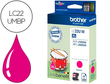 [LC22UMBP] INK-JET BROTHER LC22UMBP XL DCP-J785DW / DCP-J785DWXL / MFC-J985DW / MFC-J985DW MAGENTA 1.200 PAG