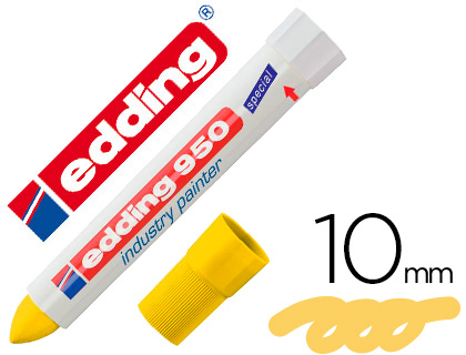 [950-05] MARCADOR EDDING PERMANENTE 950 PASTA OPACA AMARILLA PUNTA REDONDA 10 MM PARA SUPERFICIES OXIDADAS O
