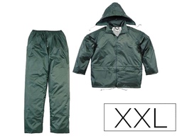 [EN400VEXX] CONJUNTO DE LLUVIA DELTAPLUS 400 POLIESTER/PVC VERDE TALLA XXL