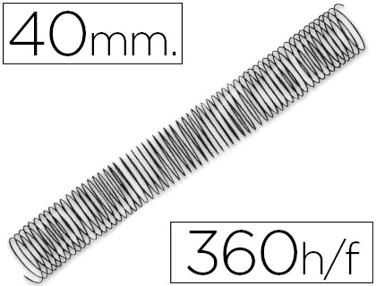 [KF11138] ESPIRAL METALICO Q-CONNECT 64 5:1 40MM 1,2MM CAJA DE 25 UNIDADES