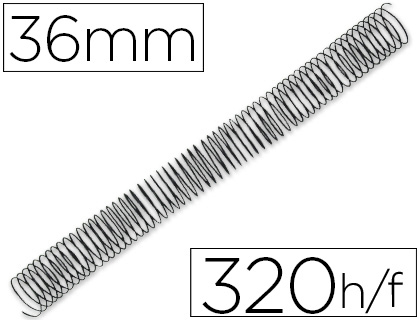 [KF11137] ESPIRAL METALICO Q-CONNECT 64 5:1 36MM 1,2MM CAJA DE 25 UNIDADES