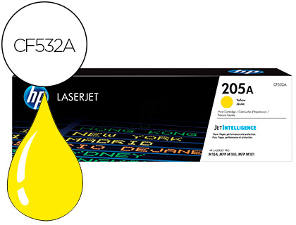 [CF532A] TONER HP 205A LASERJET M154A / 154NW / MFP M180N / 181FW AMARILLO 900 PAGINAS
