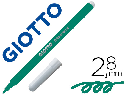 [F485020] ROTULADOR GIOTTO TURBO COLOR LAVABLE CON PUNTA BLOQUEADA UNICOLOR VERDE OSCURO