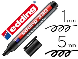 [330-01] ROTULADOR EDDING MARCADOR PERMANENTE 330 NEGRO PUNTA BISELADA 1-5 MM RECARGABLE