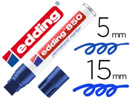 [850-03] ROTULADOR EDDING MARCADOR PERMANENTE 850 AZUL PUNTA BISELADA 5-15 MM RECARGABLE