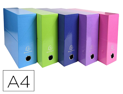 [89929E] CAJA TRANSFERENCIA EXACOMPTA IDERAMA DIN A4 LOMO 90 MM COLORES SURTIDOS