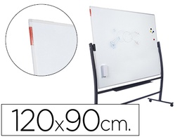 [RD-6871-4 + RD-6854] PIZARRA BLANCA ROCADA VITRIFICADA MAGNETICA CON SOPORTE VOLTEABLE DOBLE CARA 90X120 CM