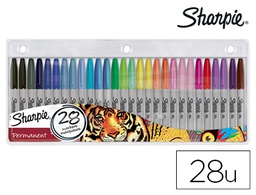 [2061129] ROTULADORES SHARPIE PERMANENTE PUNTA FINA BLISTER DE 28 UNIDADES COLORES SURTIDOS