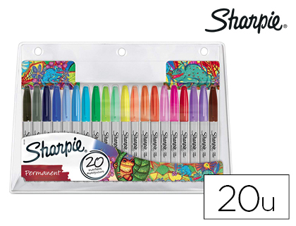 [2061128] ROTULADOR SHARPIE PERMANENTE PUNTA FINA BLISTER DE 20 UNIDADES COLORES SURTIDOS