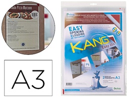 [194470] FUNDA DE PRESENTACION TARIFOLD ADHESIVA REMOVIBLE DIN A3 CON ESQUINA MAGNETICA CAPACIDAD PARA 10 HOJAS PACK