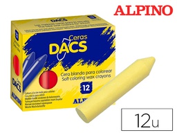 [DA060003] LAPICES CERA DACS UNICOLOR AMARILLO CLARO CAJA DE 12 UNIDADES