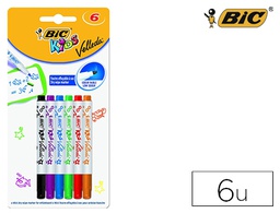 [8413871] ROTULADOR BIC KIDS VELLEDA PARA PIZARRA BLISTER DE 6 COLORES SURTIDOS