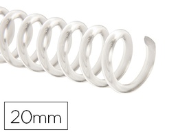 [KF18764] ESPIRAL PLASTICO Q-CONNECT TRANSPARENTE 32 5:1 20MM 2MM CAJA DE 100 UNIDADES
