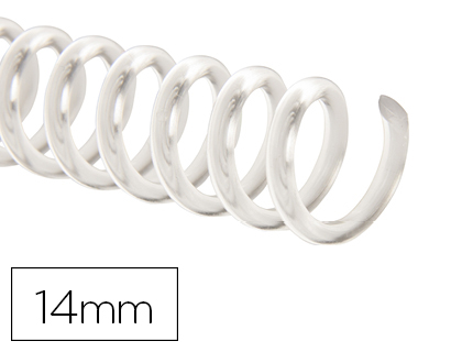 [KF18761] ESPIRAL PLASTICO Q-CONNECT TRANSPARENTE 32 5:1 14MM 1,8MM CAJA DE 100 UNIDADES