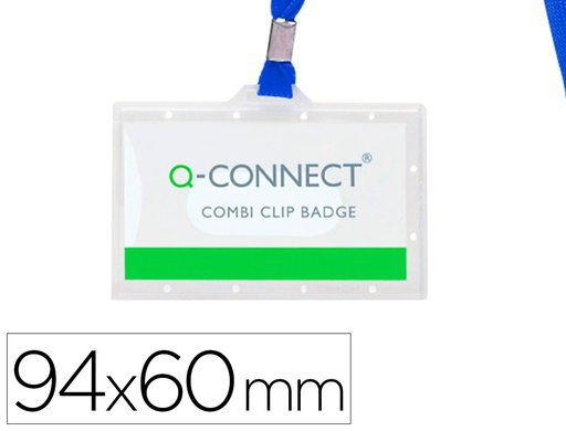 [KF17112] IDENTIFICADOR Q-CONNECT KF17112 CON CORDON PLANO AZUL Y APERTURA LATERAL 94X60 MM