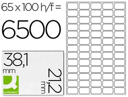 [KF15386] ETIQUETA ADHESIVA Q-CONNECT KF15386 TAMAÑO 38,1X21,2 MM FOTOCOPIADORA LASER INK-JET CAJA CON 100 HOJAS DIN A4