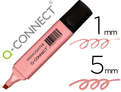[KF17958] ROTULADOR Q-CONNECT FLUORESCENTE PASTEL ROSA PUNTA BISELADA