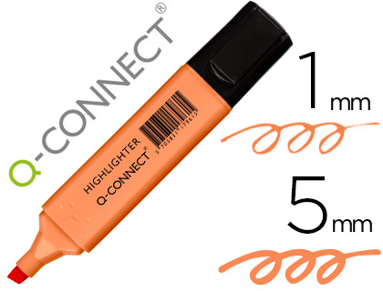 [KF17961] ROTULADOR Q-CONNECT FLUORESCENTE PASTEL NARANJA PUNTA BISELADA