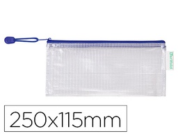 [509041] BOLSA MULTIUSOS TARIFOLD PVC 250X115 MM APERTURA SUPERIOR CON CREMALLERA PORTABOLIGRAFO Y CORREA COLOR AZUL