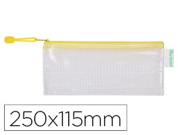 [509044] BOLSA MULTIUSOS TARIFOLD PVC 250X115 MM APERTURA SUPERIOR CON CREMALLERA PORTABOLIGRAFO Y CORREA COLOR AMARILLO