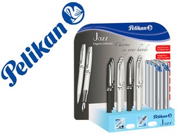 [602150KIT] PLUMA PELIKAN JAZZ ELEGANCE BLANCO / NEGRO EXPOSITOR DE 12 UNIDADES + ESTUCHE REGALO