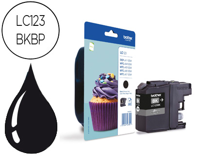[LC123BKBP] INK-JET BROTHER DCP-J132W/152W/552DW/752DW MFC-J470DW/650DW/870DW NEGRO -600 PAG