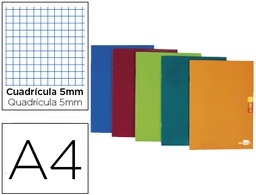[LA24] LIBRETA LIDERPAPEL SCRIPTUS A4 48 HOJAS 90G/M2 CUADRO 5MM CON MARGEN COLORES SURTIDOS
