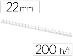 [KF32117] CANUTILLO Q-CONNECT REDONDO 22 MM PLASTICO BLANCO CAPACIDAD 200 HOJAS CAJA DE 50 UNIDADES