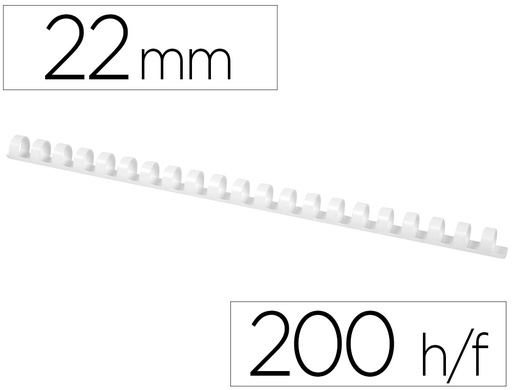 [KF32117] CANUTILLO Q-CONNECT REDONDO 22 MM PLASTICO BLANCO CAPACIDAD 200 HOJAS CAJA DE 50 UNIDADES