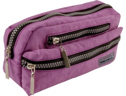 [PX07] BOLSO ESCOLAR LIDERPAPEL PORTATODO OVALADO 3 BOLSILLOS VIOLETA PASTEL 195X40X100 MM