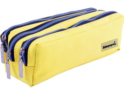 [PX05] BOLSO ESCOLAR LIDERPAPEL PORTATODO RECTANGULAR 3 BOLSILLOS AMARILLO PASTEL 185X55X70 MM