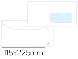 [SL36] SOBRE LIDERPAPEL BLANCO 115X225 MM VENTANA DERECHA TRAPEZODIAL ENGOMADA PAPEL OFFSET 80GR CAJA DE 500 UNIDADES