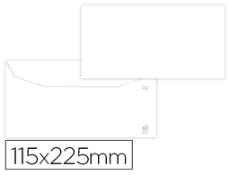 [SL35] SOBRE LIDERPAPEL BLANCO 115X225 MM SOLAPA ENGOMADA PAPEL OFFSET 80 GR CAJA DE 500 UNIDADES