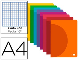 [LF20] LIBRETA LIDERPAPEL 360 TAPA DE PLASTICO A4 48 HOJAS 90G/M2 RAYADO Nº 46 COLORES SURTIDOS