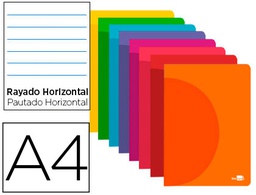 [LF11] LIBRETA LIDERPAPEL 360 TAPA DE PLASTICO A4 48 HOJAS 90G/M2 HORIZONTAL CON MARGEN COLORES SURTIDOS