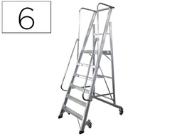 [26116806] ESCALERA MOVIL KTL DE ALUMINIO CON PLATAFORMA Y GUARDACUERPOS PLEGABLE 6 PELDAÑOS SERIE 2XL-S