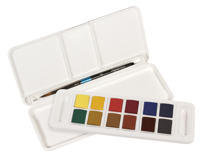 [D131900001] ACUARELA DALER ROWNEY AQUAFINE TRAVEL SET CON PINCEL CAJA DE 12 COLORES SURTIDOS