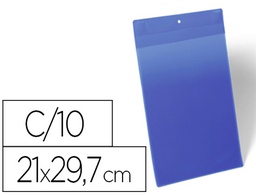 [1747-07] FUNDA DURABLE MAGNETICA 210X297 MM PLASTICO AZUL VENTANA TRANSPARENTE PACK DE 10 UNIDADES