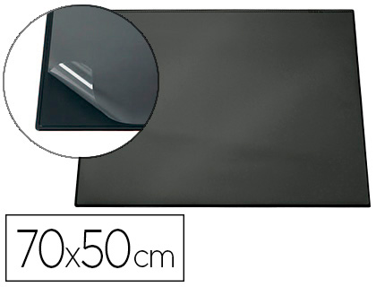 [7203-01] VADE SOBREMESA DURABLE NEGRO CON TAPA TRANSPARENTE 70X50 CM