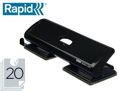 [20922801] TALADRADOR RAPID FASHION FC20/4 METALICO COLOR NEGRO 4 TALADROS CAPACIDAD 20 HOJAS