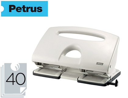 [623361] TALADRADOR PETRUS 505 METALICO COLOR GRIS 4 PUNZONES CAPACIDAD 40 HOJAS