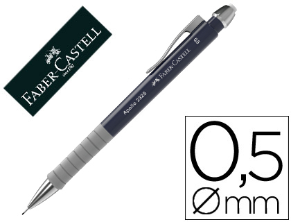 [232503] PORTAMINAS FABER CASTELL 0,5 MM APOLLO RETRACTIL COLOR AZUL OSCURO